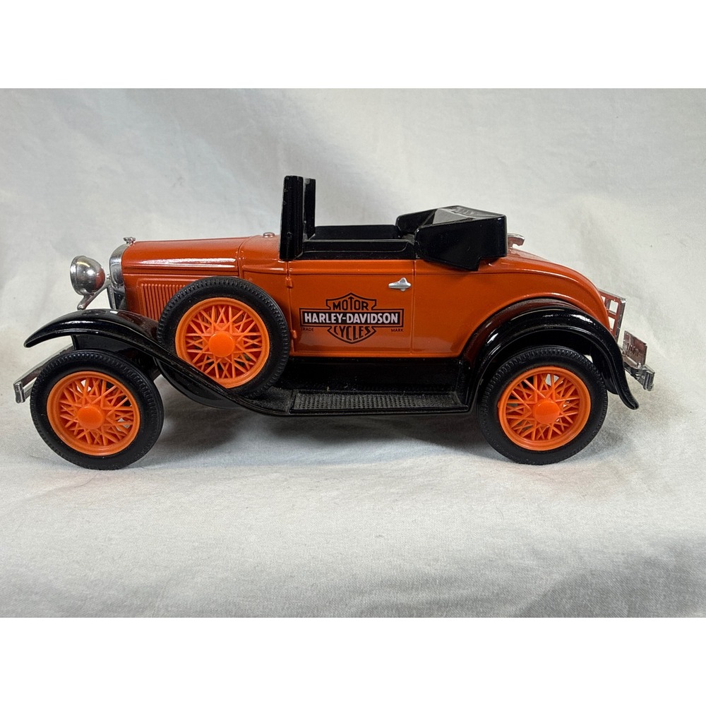 Liberty Harley-Davidson Model A Roadster Die-Cast Coin Bank Orange Black